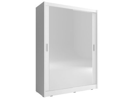 Dwudrzwiowa szafa przesuwna z lustrem biała ALVERA 130cm