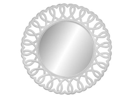 Okrągłe lustro prowansalskie z rzeźbioną ramą w białym kolorze – Sorrento White