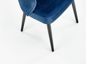 Miniaturka 3 - Wyprofilowane tapicerowane krzesło niebieskie siedzisko MONACO 5