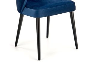 Miniaturka 7 - Wyprofilowane tapicerowane krzesło niebieskie czarne nóżki bukowe MONACO 5