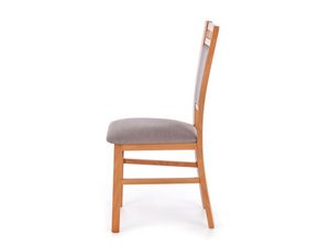 Miniaturka 2 - Krzesło drewniane olchowe z szarym tapicerowanym siedziskiem profil
