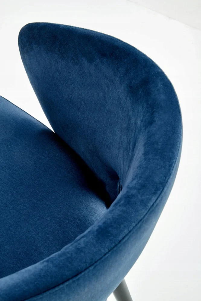 Tapicerowane krzesło wyprofilowane niebieskie siedzisko MONACO 6