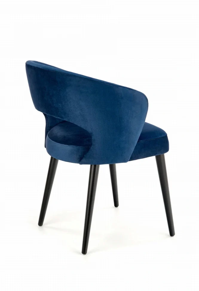 Tapicerowane krzesło wyprofilowane niebieskie tył MONACO 6