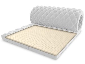 Miniaturka 1 - Nakładka lateksowa na materac z pikowanym pokryciem biała