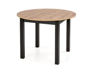 Miniaturka 5 - Okrągły stół rozkładany dąb artisan z czarnymi nogami