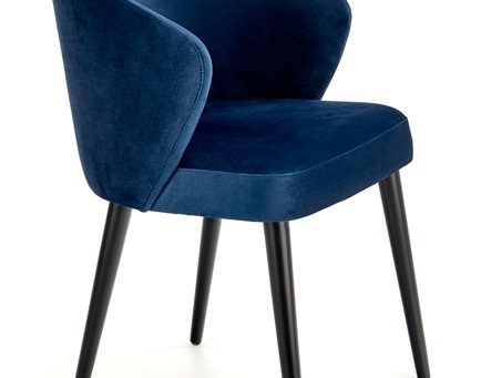Krzesło tapicerowane welurowe niebieskie nóżka bukowa MONACO 5