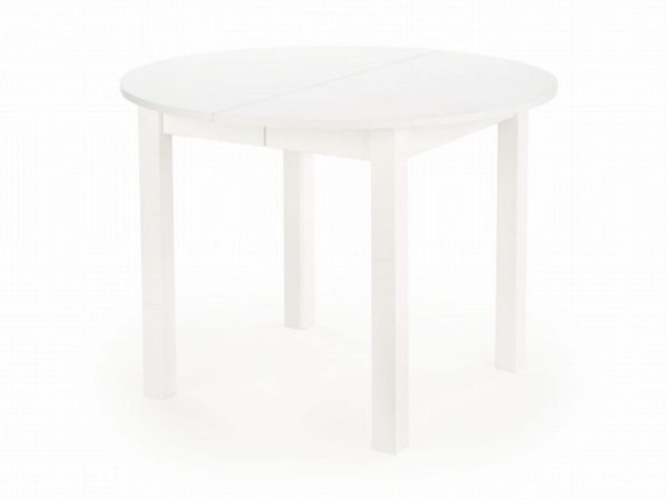 Okrągły biały stół białe tło