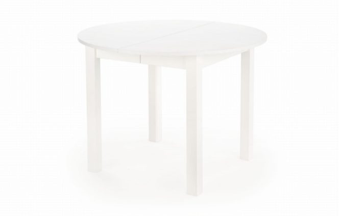 Okrągły biały stół białe tło
