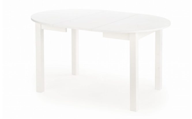 Okrągły biały stół rozłożony