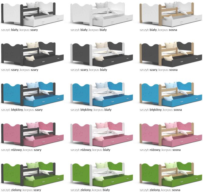 Łóżko dla dziecka różne kolory BRICK