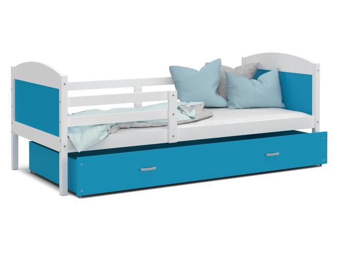 Łóżko dla dziecka niebiesko białe CAROL P