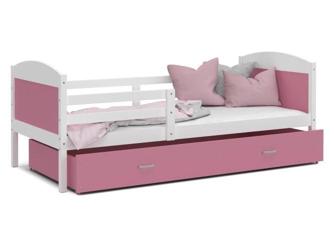 Łóżko dla dziecka różowo białe CAROL P