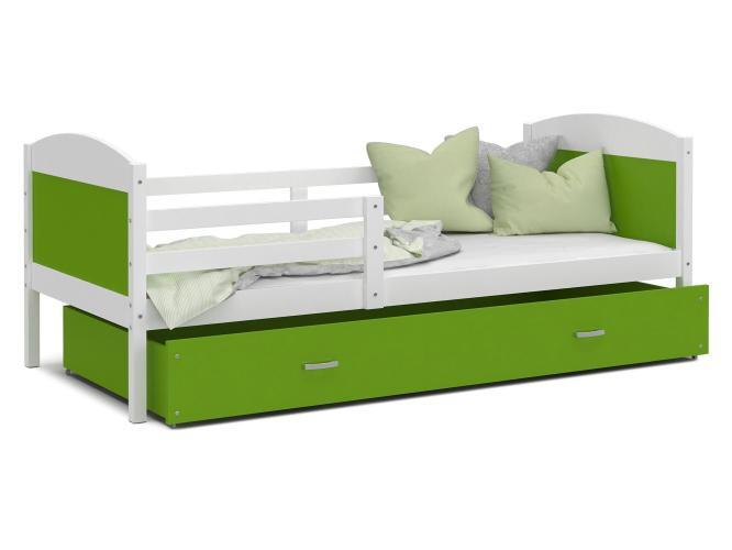 Łóżko dla dziecka zielono białe CAROL P