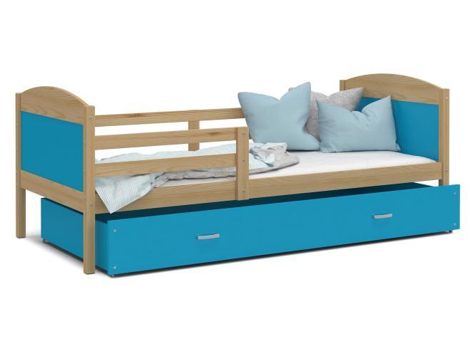 Łóżko dla dziecka sosnowe niebieskie CAROL P