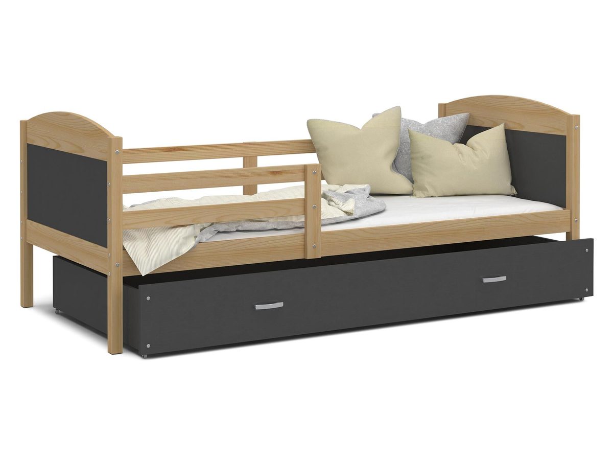 Łóżko dla dziecka z barierką i szufladą CAROL P