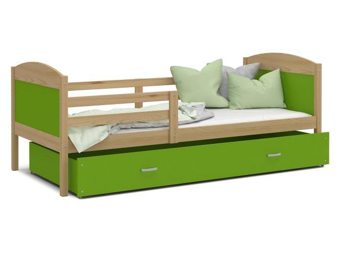 Łóżko dla dziecka sosnowe zielone CAROL P