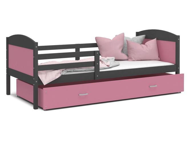 Łóżko dla dziecka różowo szare CAROL P