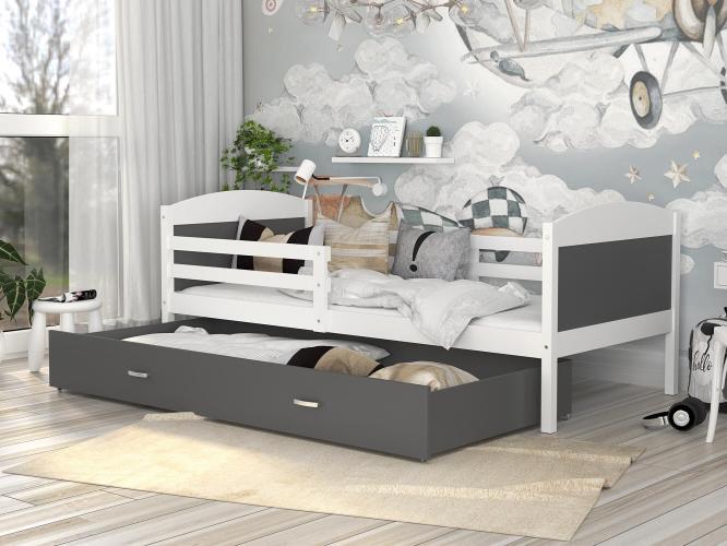 Łóżko dla dziecka biało szare inspiracja CAROL P