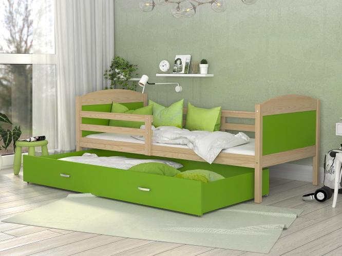 Łóżko dla dziecka zielone sosna inspiracja CAROL P