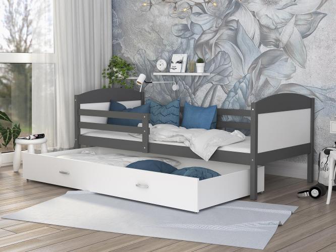 Łóżko dla dziecka biało szare inspiracja CAROL P