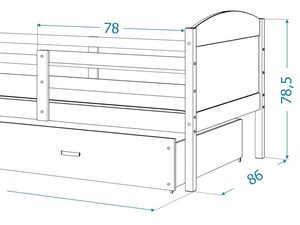 Miniaturka 24 - Schemat konstrukcji łóżka dziecięcego 198x78 cm