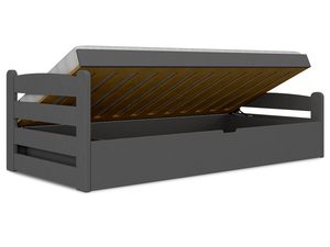 Miniaturka 12 - Szare łóżko 90x200 podnoszony stelaż z materacem ikonka CORTEZ