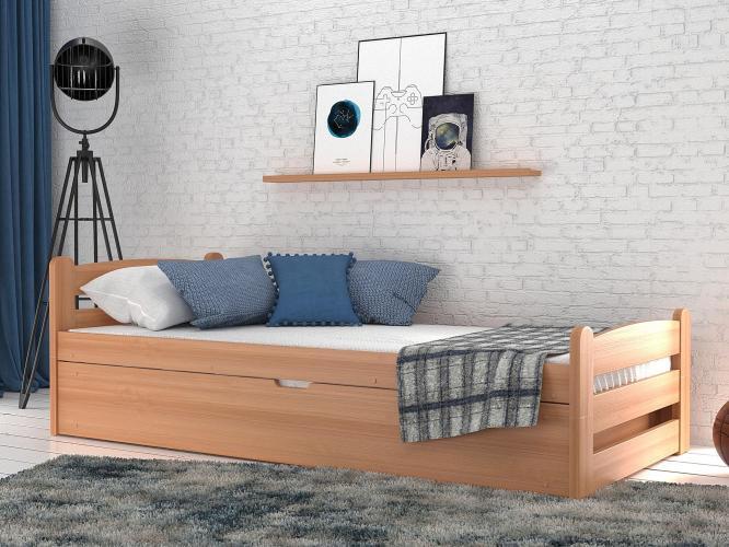 Olchowe łóżko 90x200 podnoszony stelaż z materacem inspiracja CORTEZ