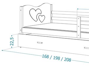 Miniaturka 35 - Łóżko dla dziecka wymiary CUBI P