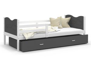 Miniaturka 15 - Łóżko dla dziecka wzór motylki biało szare CUBI P