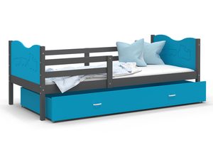 Miniaturka 12 - Łóżko dla dziecka wzór pociąg zielone CUBI P