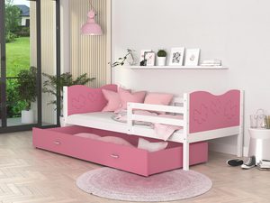 Miniaturka 24 - Łóżko dla dziecka wzór motylki róż aranżacja CUBI P