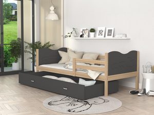 Miniaturka 31 - Łóżko dla dziecka wzór motylka sosna szary aranżacja CUBI P