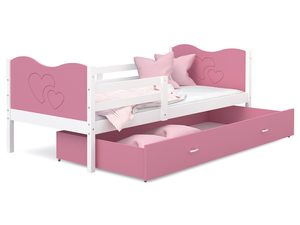 Miniaturka 1 - Łóżko dla dziecka wzór serce różowe CUBI P