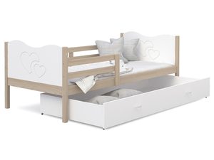 Miniaturka 4 - Łóżko dla dziecka wzór serce biało sosnowe CUBI P