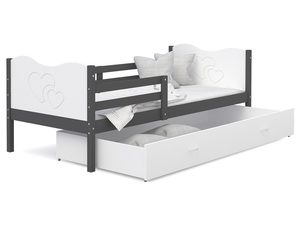 Miniaturka 6 - Łóżko dla dziecka wzór serce biało szare CUBI P