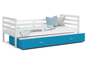 Miniaturka 10 - Drewniane łóżko dziecięce biało niebieskie ikonka DAVIS P2