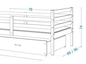 Miniaturka 24 - Drewniane łóżko dziecięce wymiary DAVIS P2
