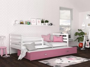 Miniaturka 14 - Drewniane łóżko dziecięce biało różowe aranż DAVIS P2