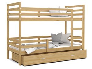 Miniaturka 1 - Łóżko piętrowe trzyosobowe sosnowe DAVIS
