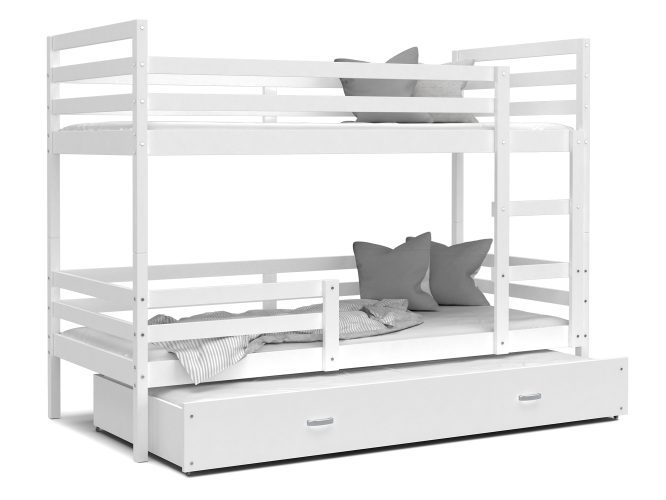 Łóżko dla dzieci piętrowe białe DAVIS 3