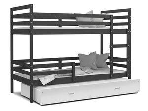 Miniaturka 3 - Łóżko dla dzieci piętrowe szaro białe DAVIS 3