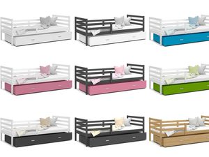 Miniaturka 19 - Łóżko do pokoju dziecięcego z barierką i szufladą kolory DAVIS P