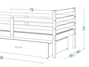 Miniaturka 20 - Łóżko do pokoju dziecięcego wymiary DAVIS P