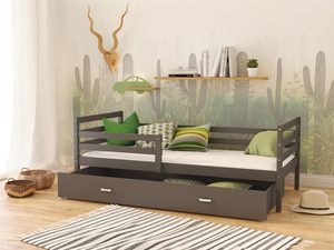 Miniaturka 17 - Łóżko do pokoju dziecięcego z barierką szare DAVIS P