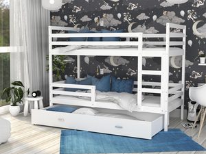 Miniaturka 10 - Łóżko piętrowe trzyosobowe aranżacja białe DAVIS