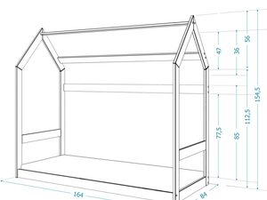 Miniaturka 7 - Drewniane łóżko domek 160x80 RICOS
