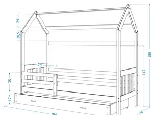 Miniaturka 35 - Łóżko domek z szufladą 190