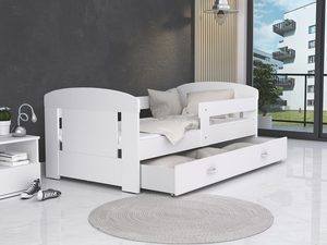 Miniaturka 19 - Łóżko dla dziecka białe z pojemnikiem na pościel aranż FELICITY