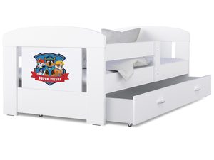 Miniaturka 8 - Łóżko dla dziecka psi patrol białe z pojemnikiem na pościel FELICITY