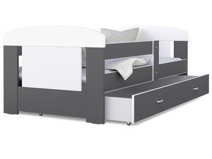 Miniaturka 3 - Łóżko dla dziecka biało szare z pojemnikiem na pościel FELICITY